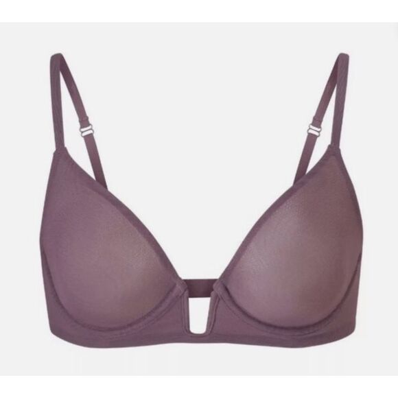 Skims NWT size 32A sheer mesh one wire bra - plum - Picture 4 of 5